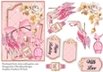 Beautiful Pink and Gold Fashion Card front with decoupage Approx 5x7