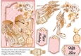 Beautiful Gold and Pink Fashion Card front with decoupage Approx 5x7