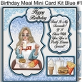 Birthday Meal Mini Card Kit BLUE #1
