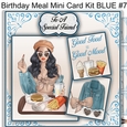 Birthday Meal Mini Card Kit BLUE #7