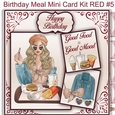 Birthday Meal Mini Card Kit RED #5