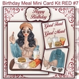 Birthday Meal Mini Card Kit RED #7