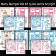 Baby Bumper Kit 12 Card fronts for Boys and Girls