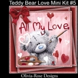 Teddy Bear Love Mini Kit #5 6 DIFFERENT MATCHING BOOKMARKS**