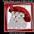 Teddy Bear Love 2 Mini Kit #1 6 DIFFERENT MATCHING BOOKMARKS**