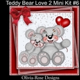 Teddy Bear Love 2 Mini Kit #6 6 DIFFERENT MATCHING BOOKMARKS**