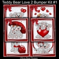 Teddy Bear Love 2 Bumper Kit #1 6 DIFFERENT MATCHING BOOKMARKS**