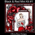 Black & Red Mini Kit #1 NO DECOUPAGE**