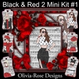 Black & Red 2 Mini Kit #1 NO DECOUPAGE**
