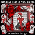 Black & Red 2 Mini Kit #5 NO DECOUPAGE**
