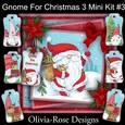 Gnome For Christmas 3 Mini Kit #3 NO DECOUPAGE**