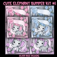 Cute Elephant Bumper Card #1 ONLY THE IMAGE**