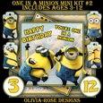 One In A Minion Mini Kit #2  Ages 3-12 included   CARD FRONT *