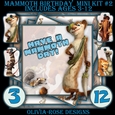 Mammoth Birthday Mini Kit #2   CARD FRONT *