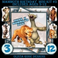 Mammoth Birthday Mini Kit #3   CARD FRONT *