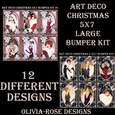 Art Deco Christmas 1 & 2 5X7 Large  Bumper Kit #1 1  