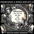 Champagne & Flowers Mini Kit #4   CARD FRONT *