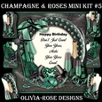 Champagne & Flowers Mini Kit #5   CARD FRONT *