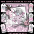 Pink Teddy Christmas Mini Kit #3    