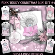 Pink Teddy Christmas Mini Kit #4    