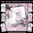 Pink Teddy Christmas Mini Kit #5    