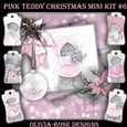 Pink Teddy Christmas Mini Kit #6    