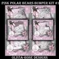 Pink Polar Bears Bumper Kit #1    