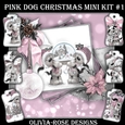 Pink Dog Christmas Mini Kit #1    