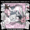 Pink Teddy Christmas 2 Mini Kit #1    