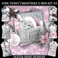 Pink Teddy Christmas 2 Mini Kit #3    