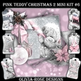 Pink Teddy Christmas 2 Mini Kit #6    