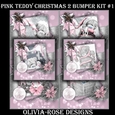 Pink Teddy Christmas 2 Bumper Kit #1    