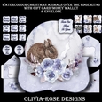 Watercolor Christmas Animals Over The Edge  Mini Kit #3 