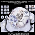 Watercolor Christmas Animals Over The Edge  Mini Kit #5 