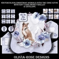 Watercolor Christmas Animals Over The Edge  Mini Kit #6 