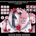 Watercolor Christmas Penguins Over The Edge Mini Kit #6