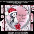 Watercolor Christmas Penguins Mini Kit #2