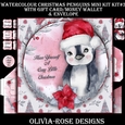 Watercolor Christmas Penguins Mini Kit #3