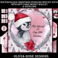 Watercolor Christmas Penguins Mini Kit #4