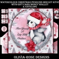 Watercolor Christmas Penguins Mini Kit #5