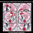 Watercolor Christmas Penguins Bumper Kit #1
