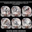 Watercolor Christmas Animals 2 Over The Edge Bumper Kit #1   AND AN  TOPPER   JUST THE IMAGE**