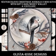Watercolor Christmas Animals 2  Mini Kit #5  