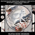 Watercolor Christmas Animals 3 Mini Kit #1  