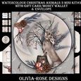 Watercolor Christmas Animals 3 Mini Kit #3  