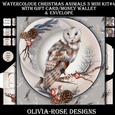 Watercolor Christmas Animals 3 Mini Kit #4  