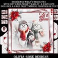 Snowman Family 2 Mini Kit #3 AN NO FLOWERS OR TEXT & A 6X6 TOPPER INSERT**
