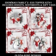 Snowman Family 2 6X6 Topper Kit #1