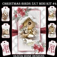 Christmas Birds 5X7 Mini Kit #4  