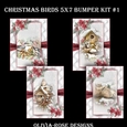 Christmas Birds 5X7 Bumper Kit #1